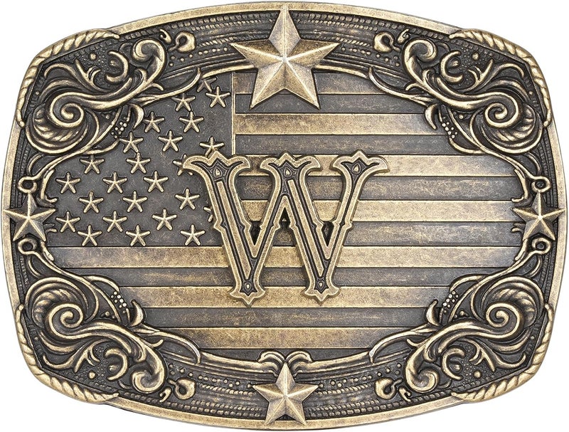Flipslo Store Western Belt Buckle for Men Women Initial Letter A to Z Cowboy Belt Buckle Texas Buckle hebillas vaqueras para hombre - Image 1